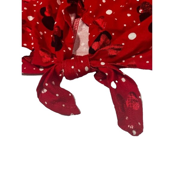 NWT Disney Parks Women’s XL Red Minnie Mouse Sequin V-Neck Short Sleeve Top - Picture 3 of 8